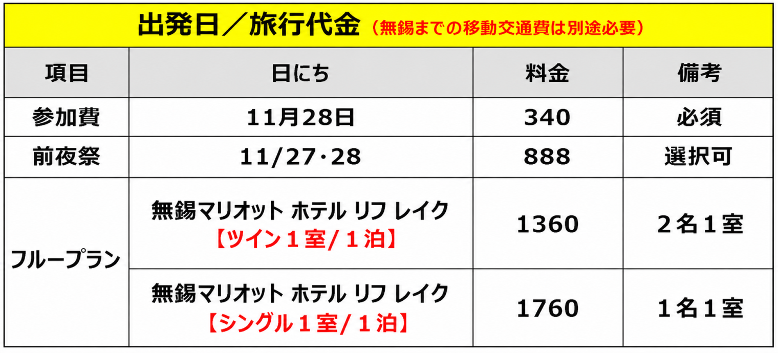 ::ツアー代金